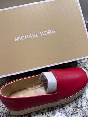 Michael Kors women’s Red Slip-On Espadrille Moccasin